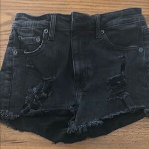 Aeropostale Black Distressed Jean Shorts/3